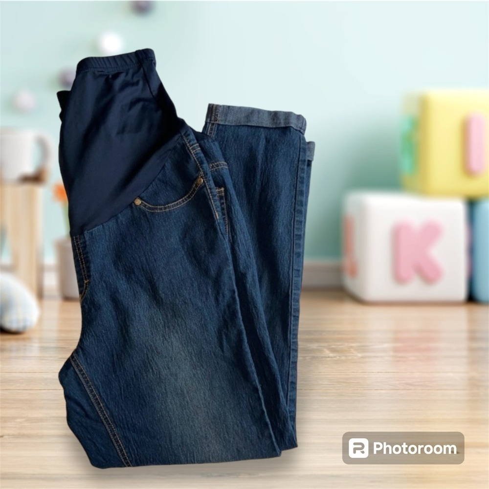 Times Two  Women’s Large  MATERNITY  Tapered  Jeans EUC